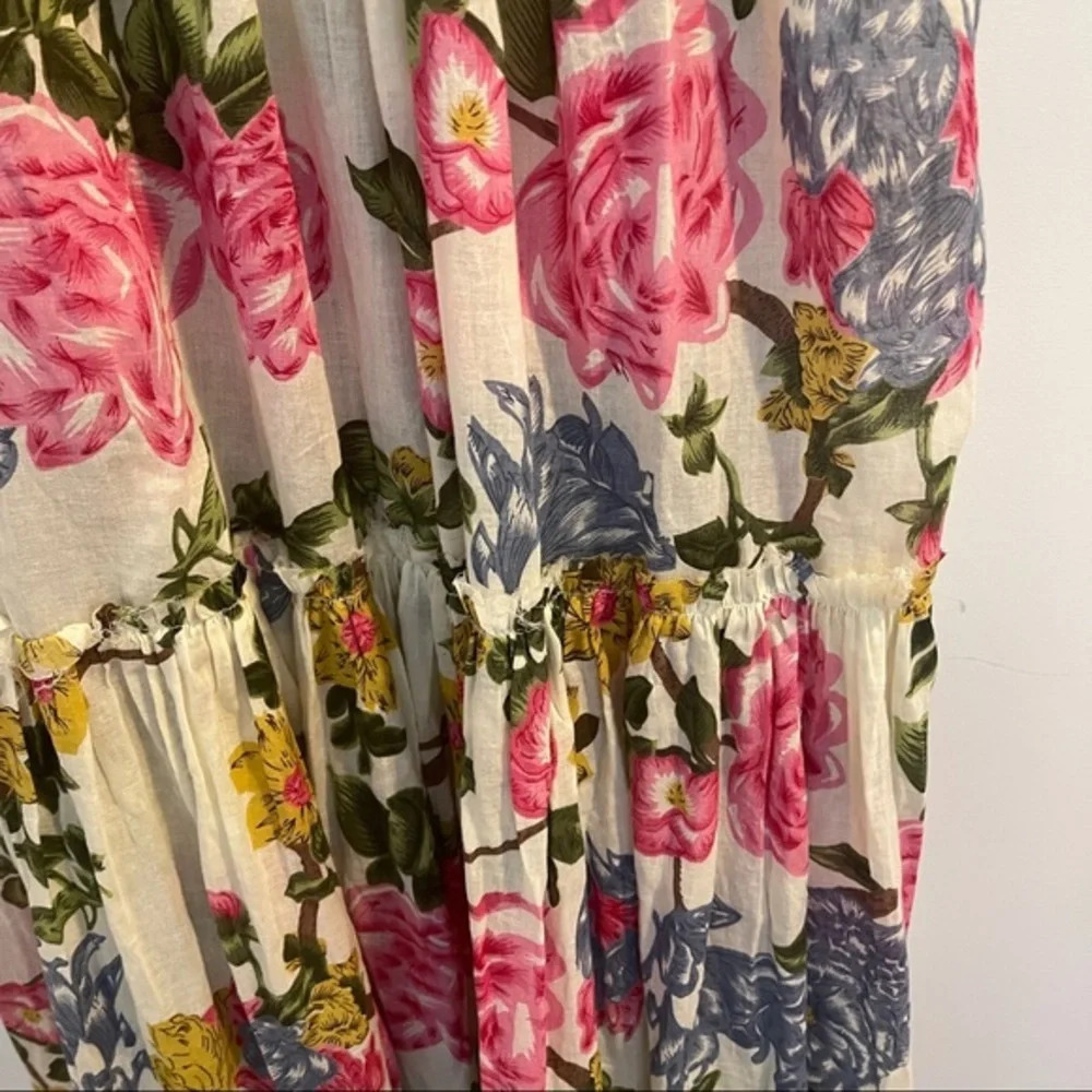 Dress floral XL adjustable back and straps Monica elastic waist - Picture 4 of 5